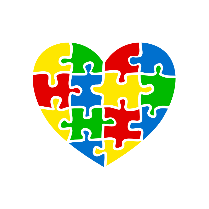 Autism Puzzle Heart vector design, free SVG download