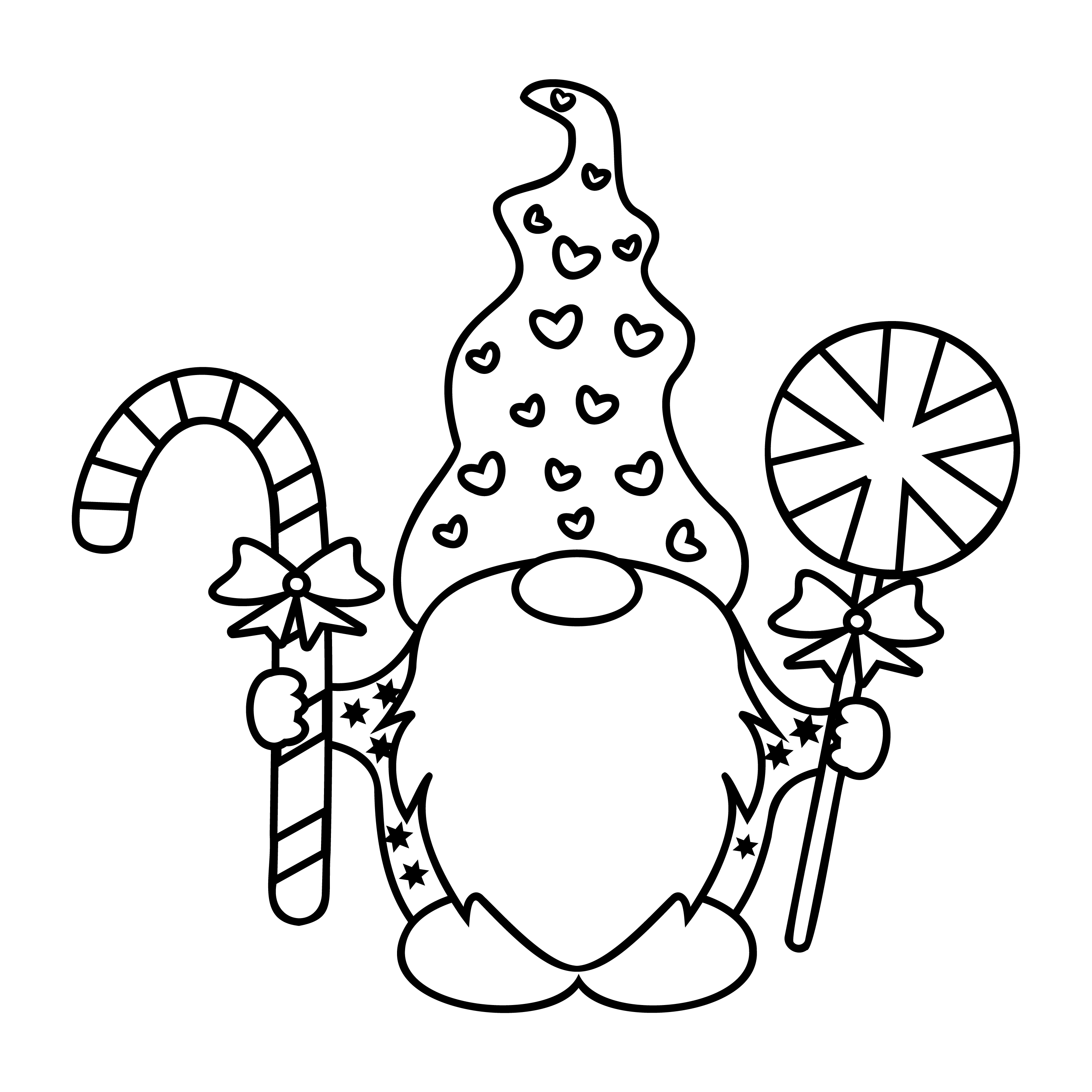 Free Christmas Gnome Black SVG for Cricut