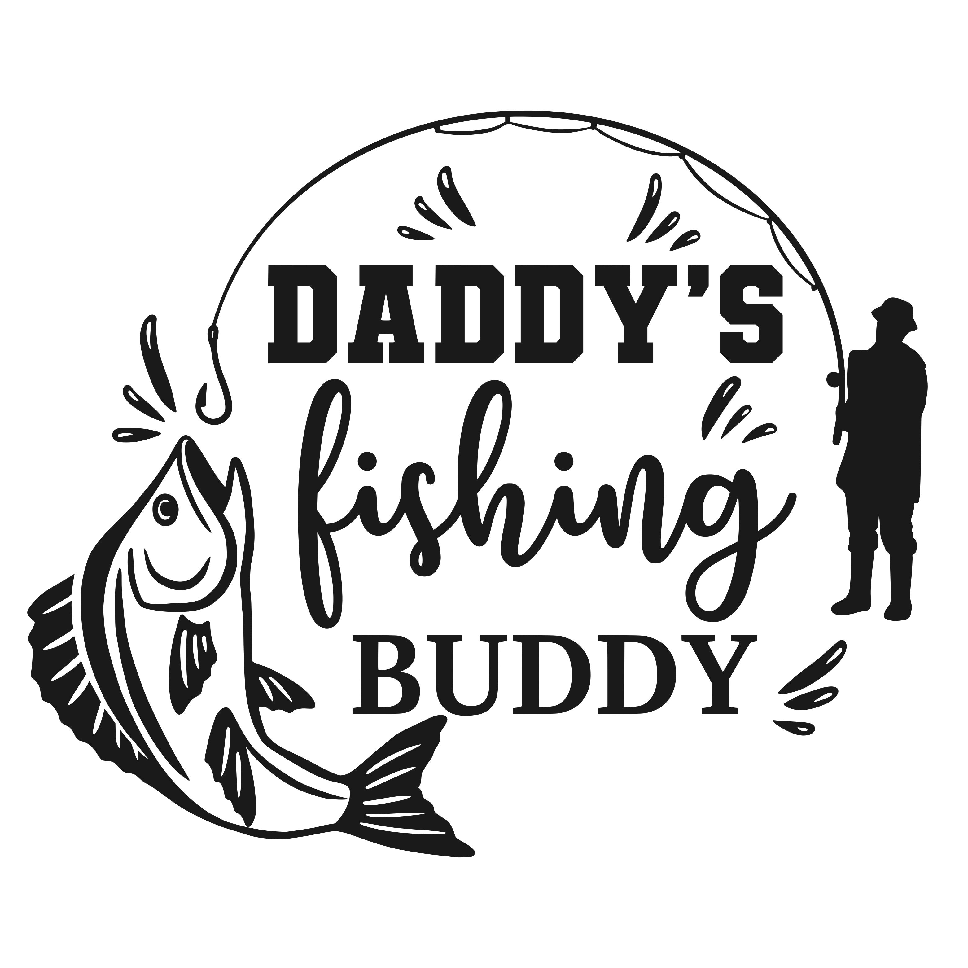 Free Daddy's Fishing Buddy SVG for Cricut