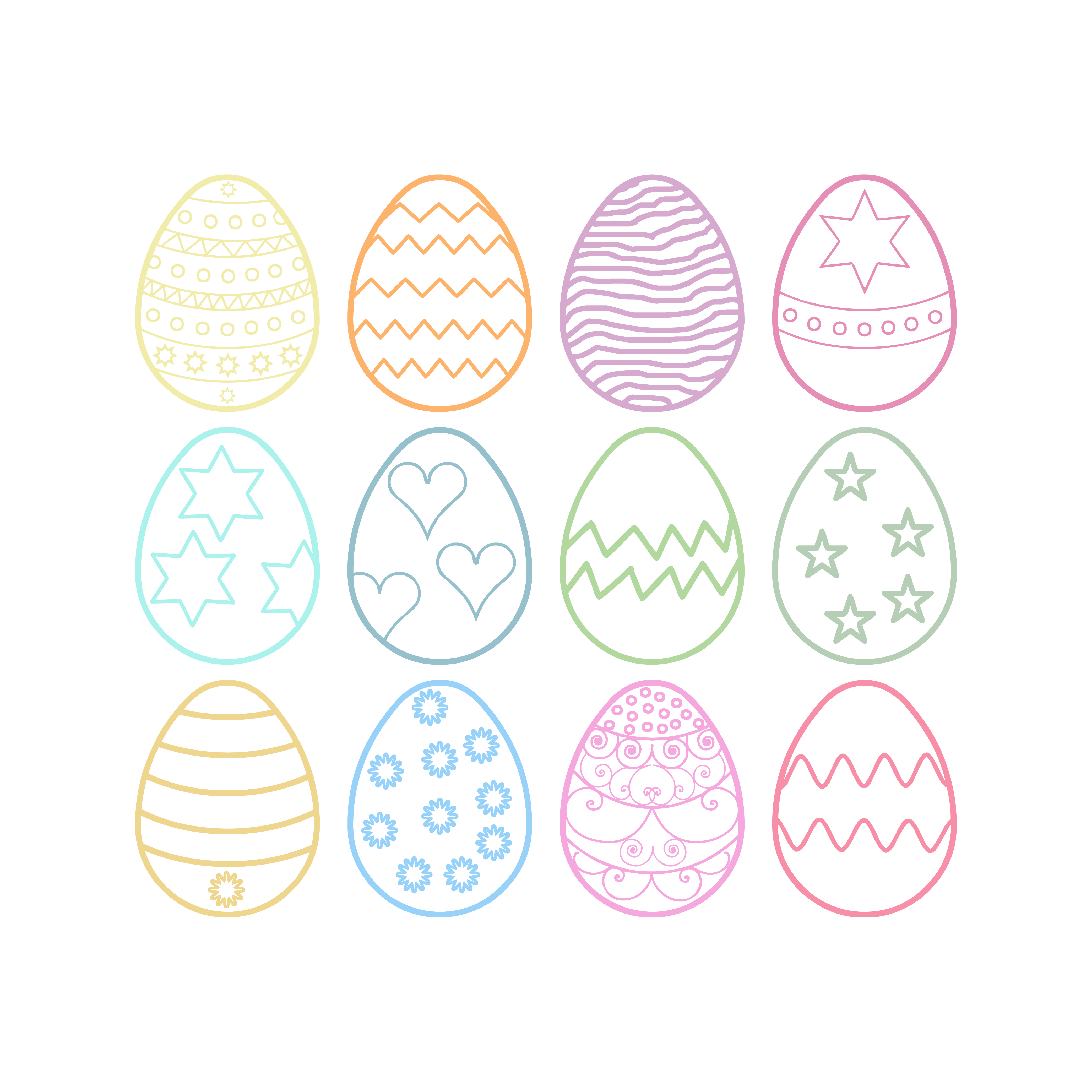 Easter Egg Set SVG cut file preview