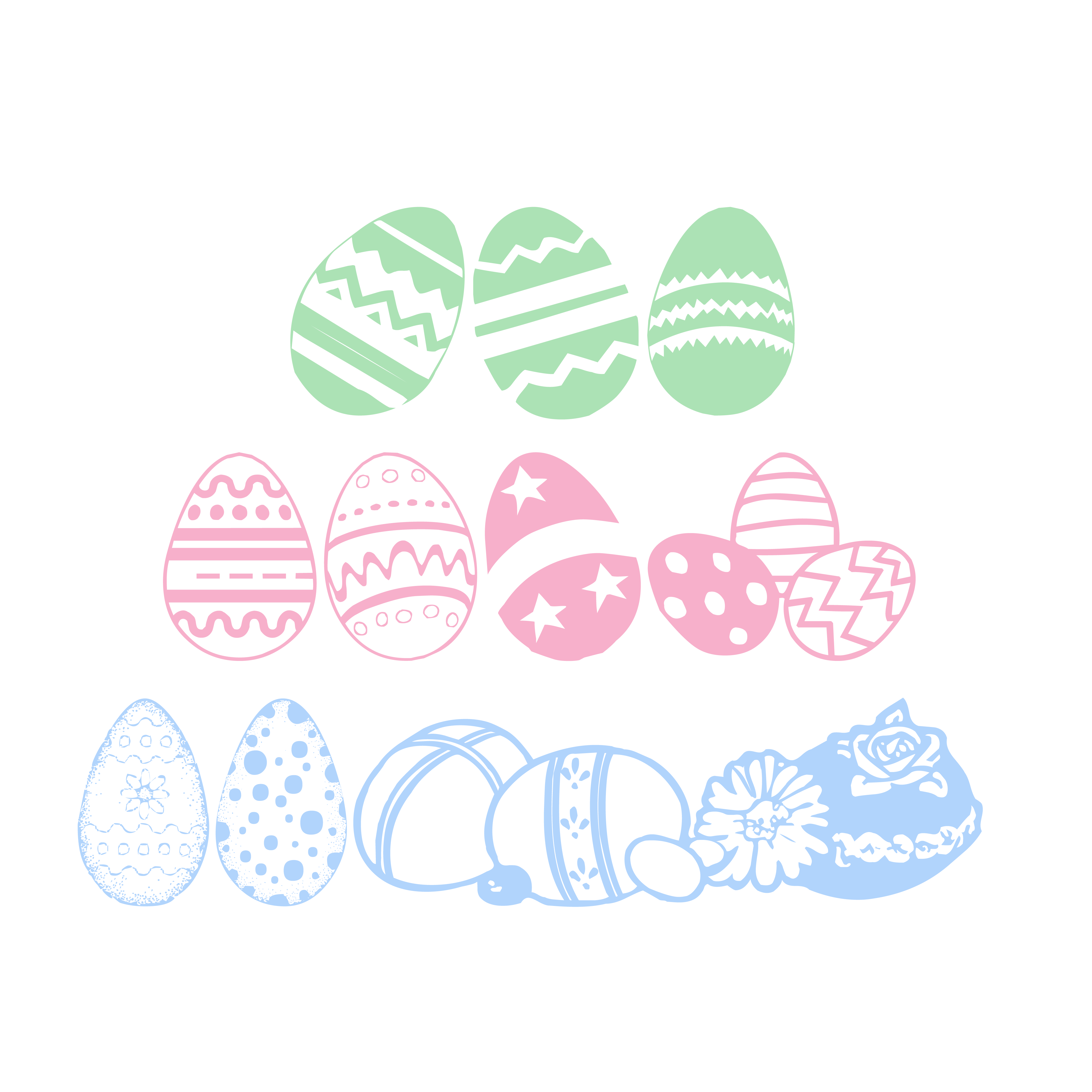 Easter Egg Set SVG file for Cricut and Silhouette