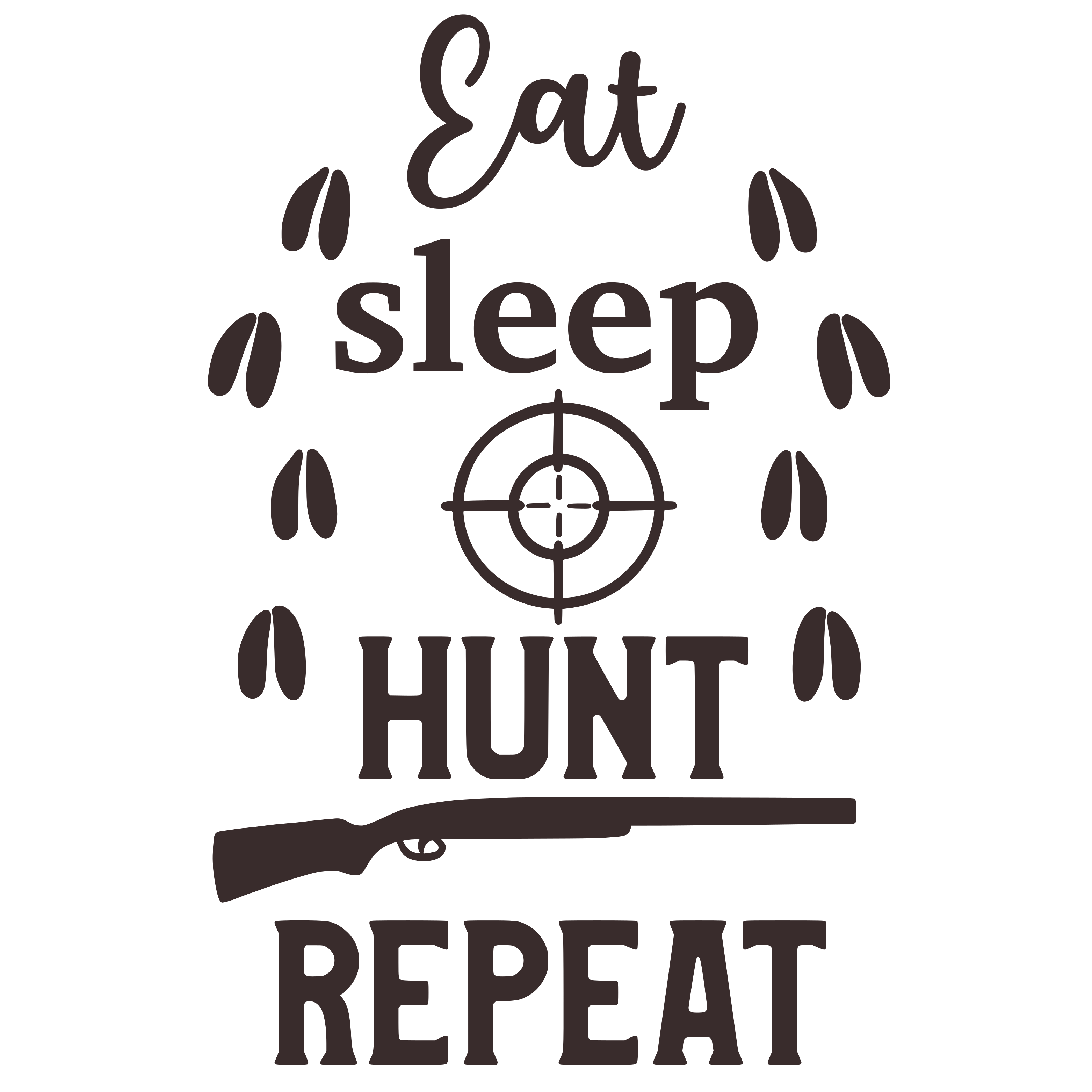 Eat Sleep Hunt Repeat SVG cut file preview