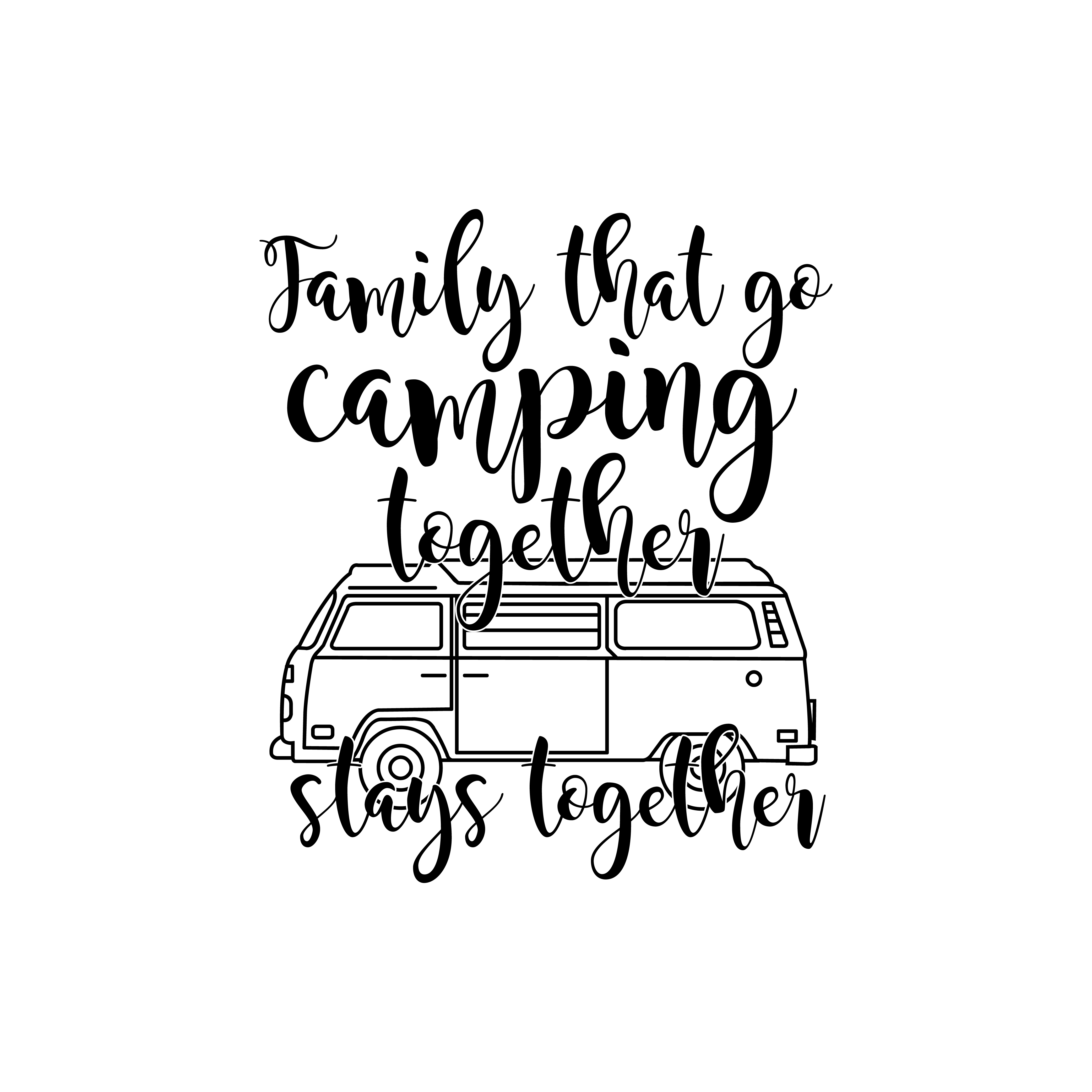 Family That Go Camping Together vector design, free SVG download
