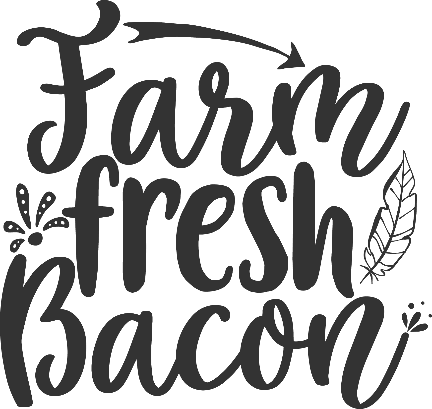 Free Farm Fresh Bacon SVG for Cricut