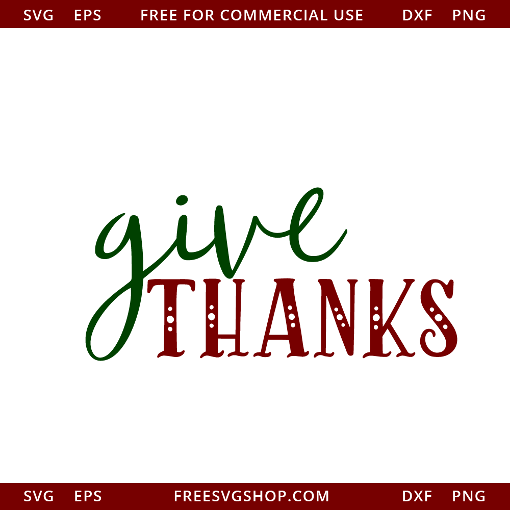 Give Thanks SVG cut file preview