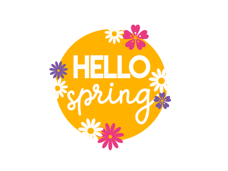 Hello Spring vector design, free SVG download