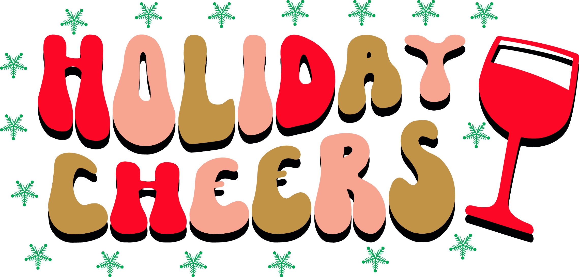 Holiday Cheers vector design, free SVG download