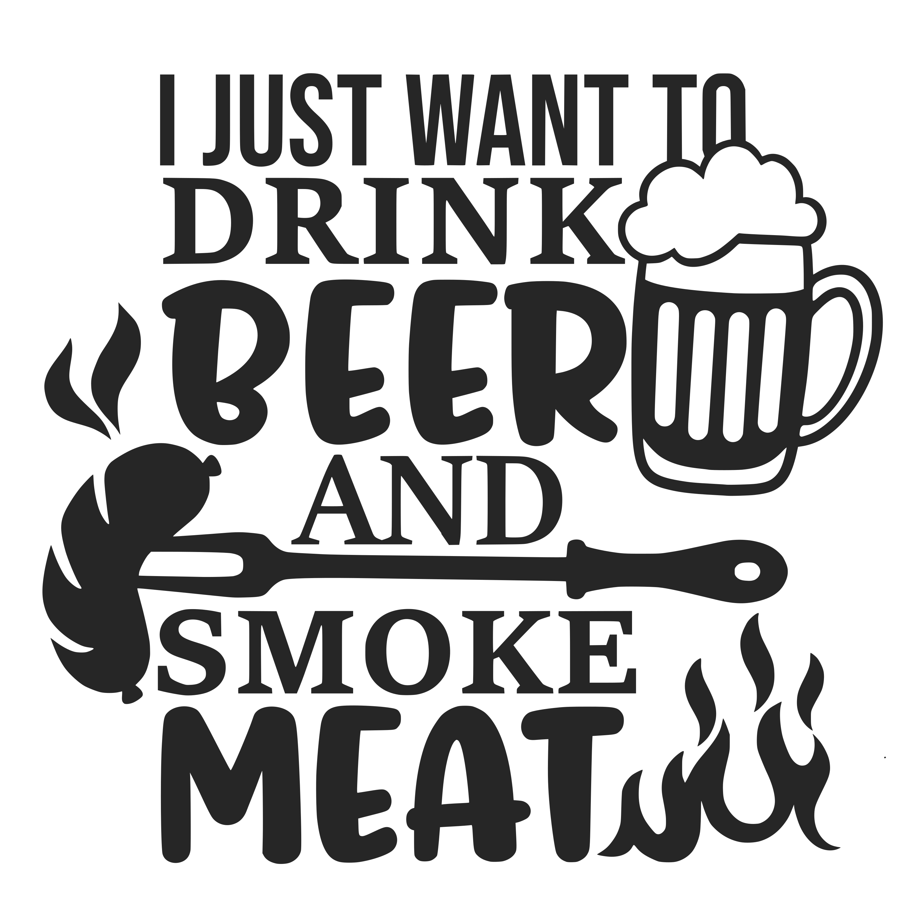 Free I Just Want to Drink Beer and Smoke Meat SVG for Cricut