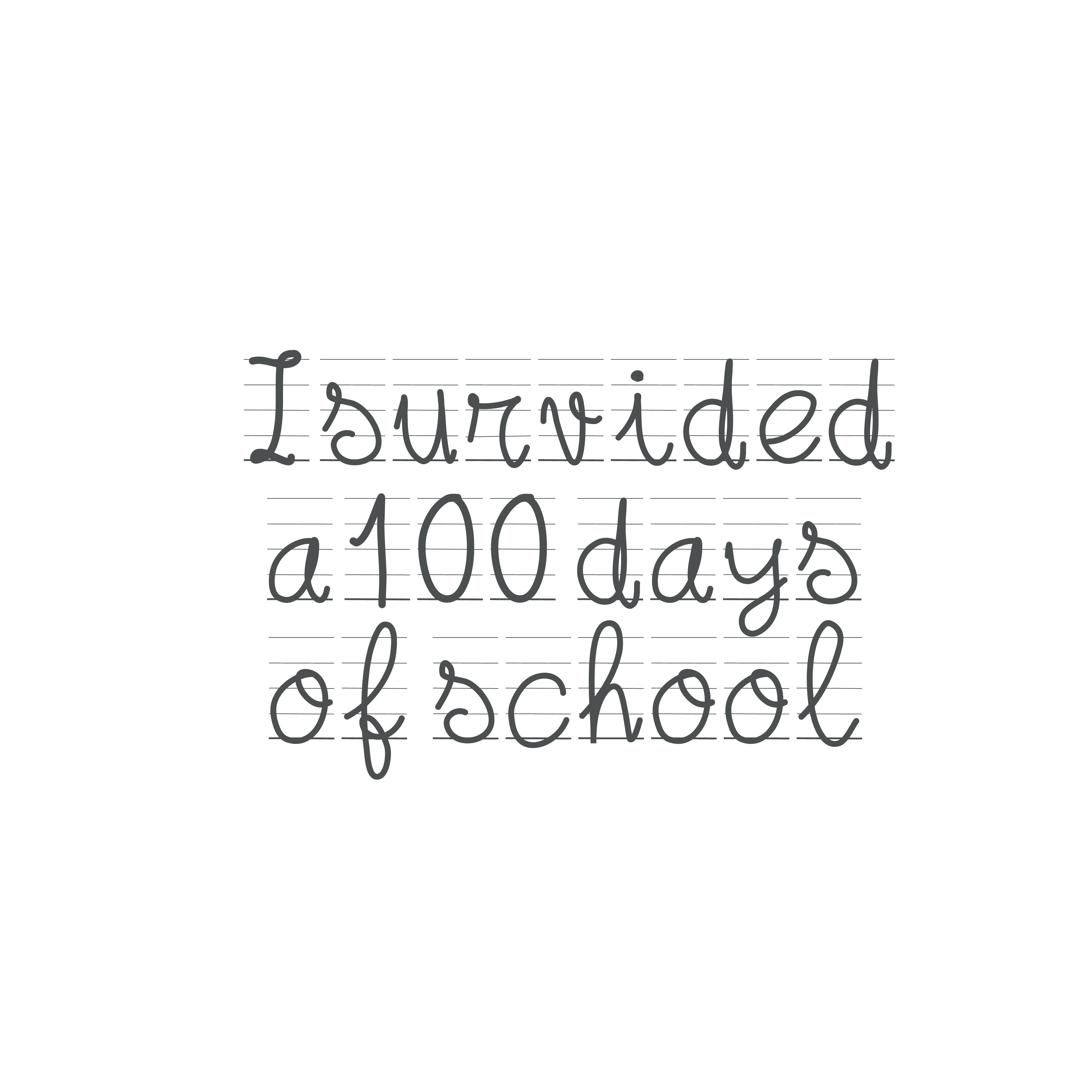 I Survived a 100 Days of School SVG cut file preview