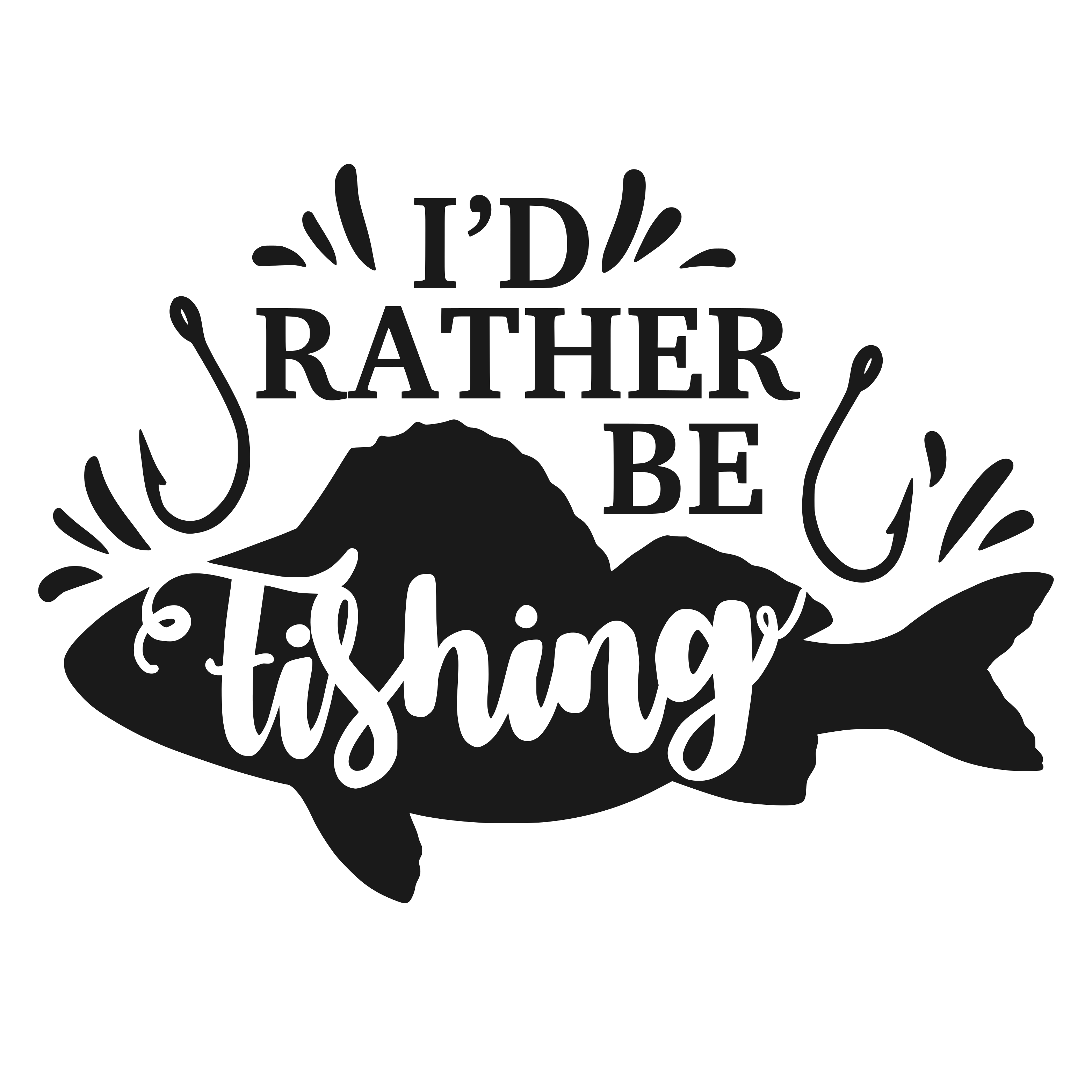 ID Rather Be Fishing vector design, free SVG download