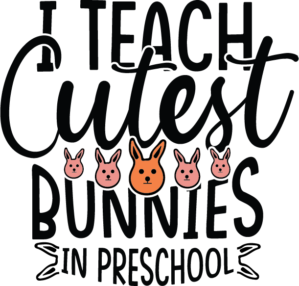 Iteach Cutest Bunnies in Preschool vector design, free SVG download