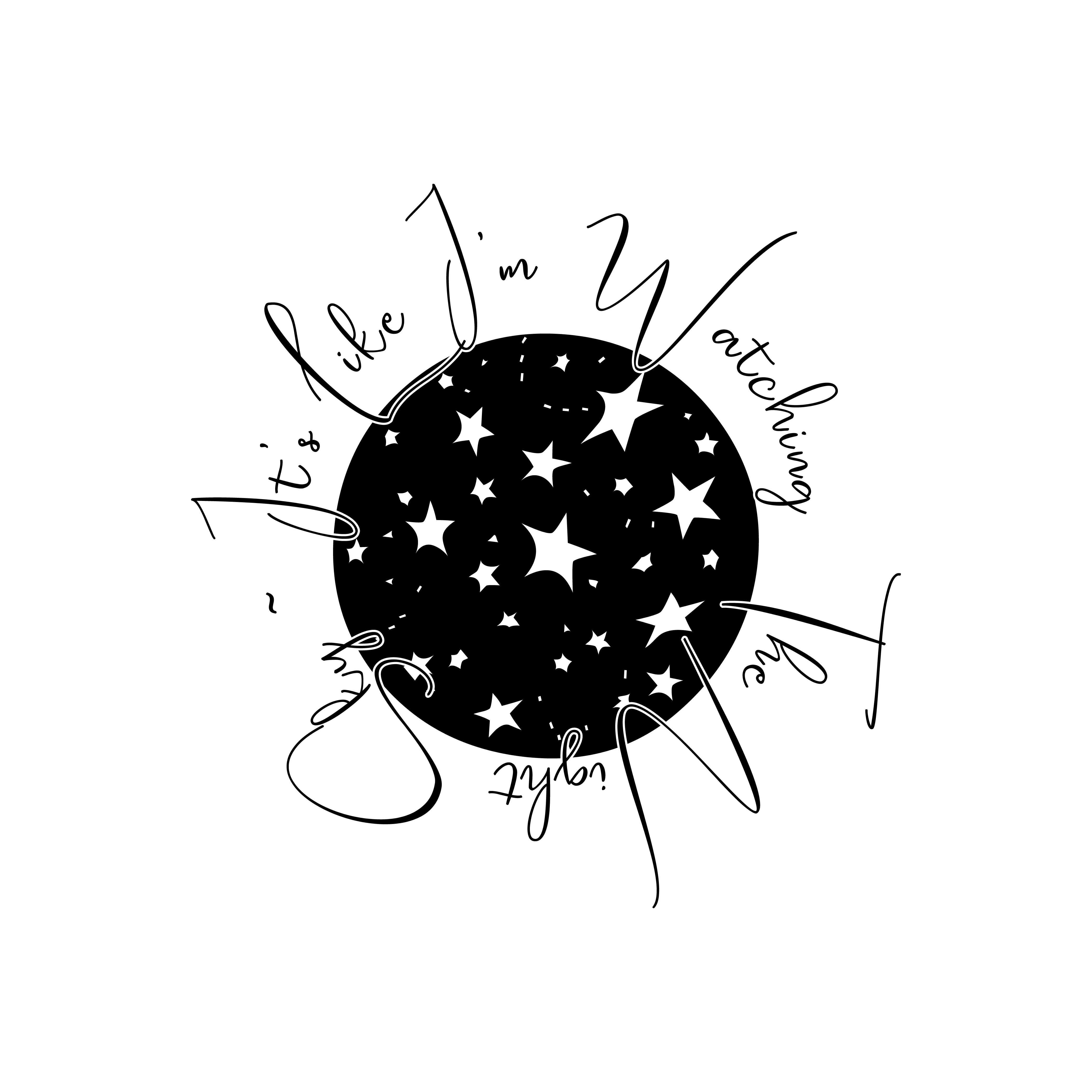 It's Like I'm Watching the Night Sky vector design, free SVG download