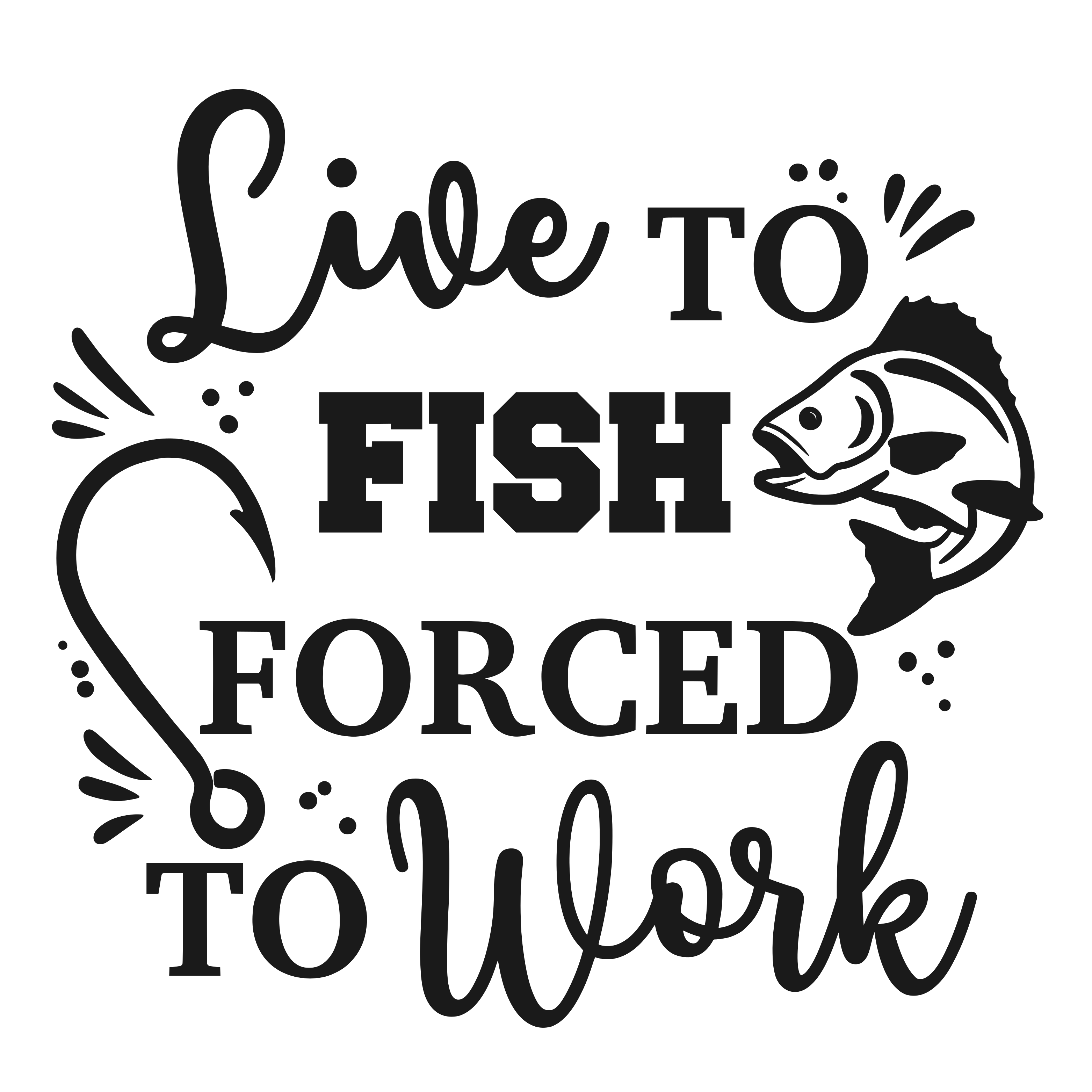Live to Fish Forced to Work SVG file for Cricut and Silhouette