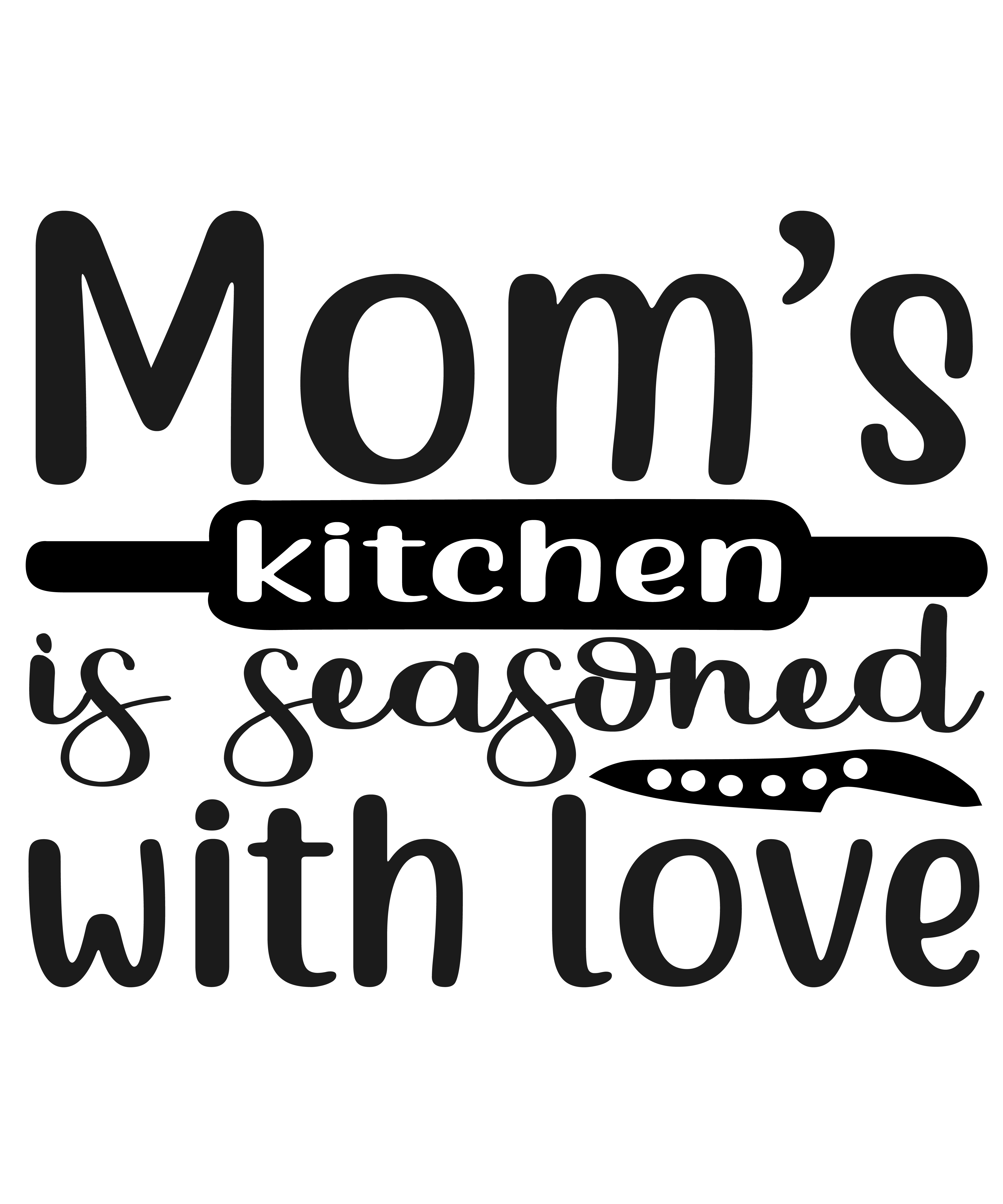 Mom's Kitchen Is Seasoned with Love vector design, free SVG download