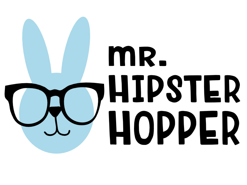 Mr. Hipster Hopper Easter Bunny vector design, free SVG download