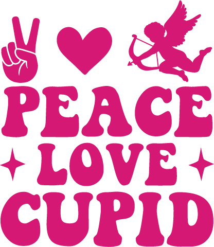 Peace and Cupid vector design, free SVG download