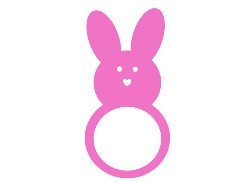 Free Peep Bunny Monogram SVG for Cricut