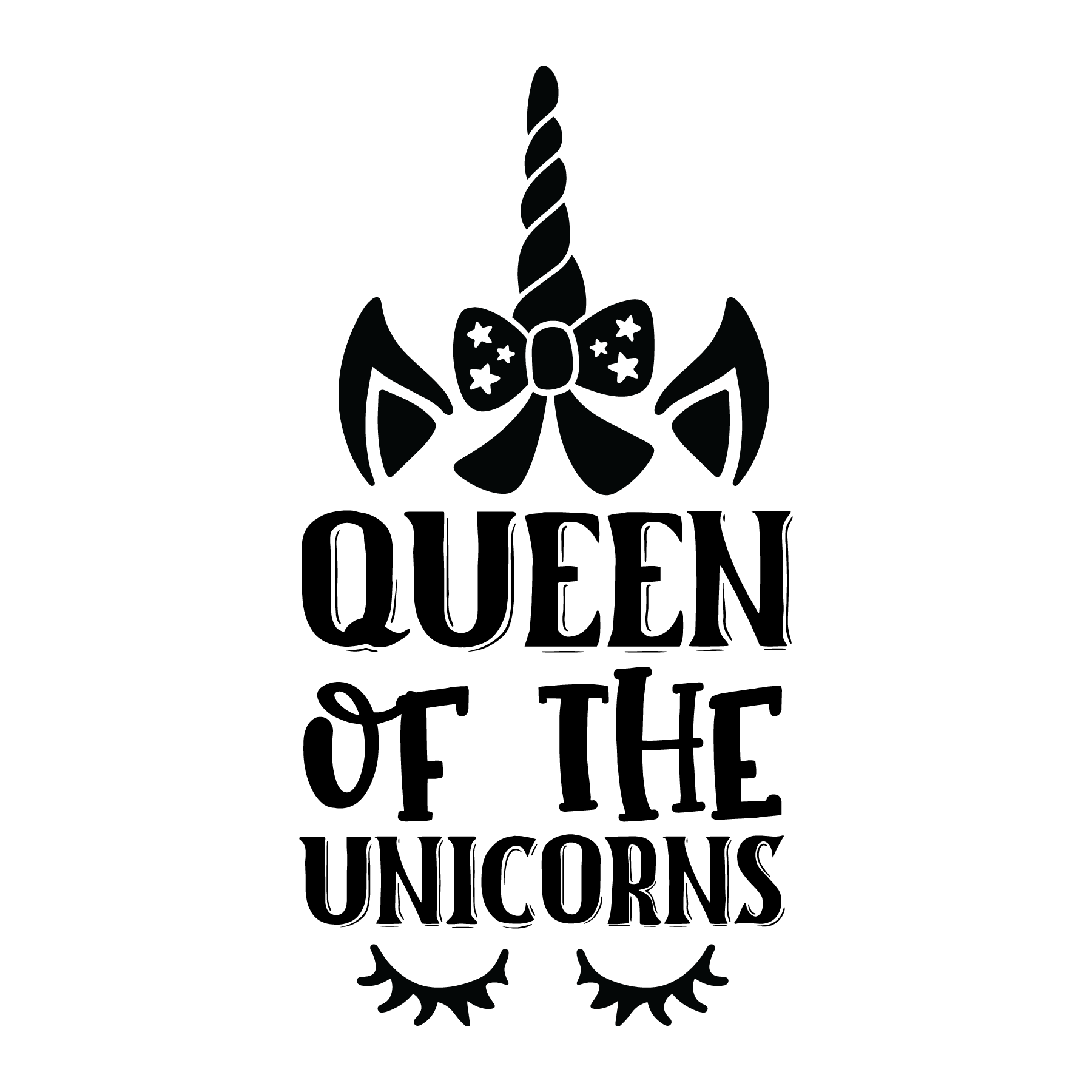 Queen Of The Unicorns SVG cut file preview