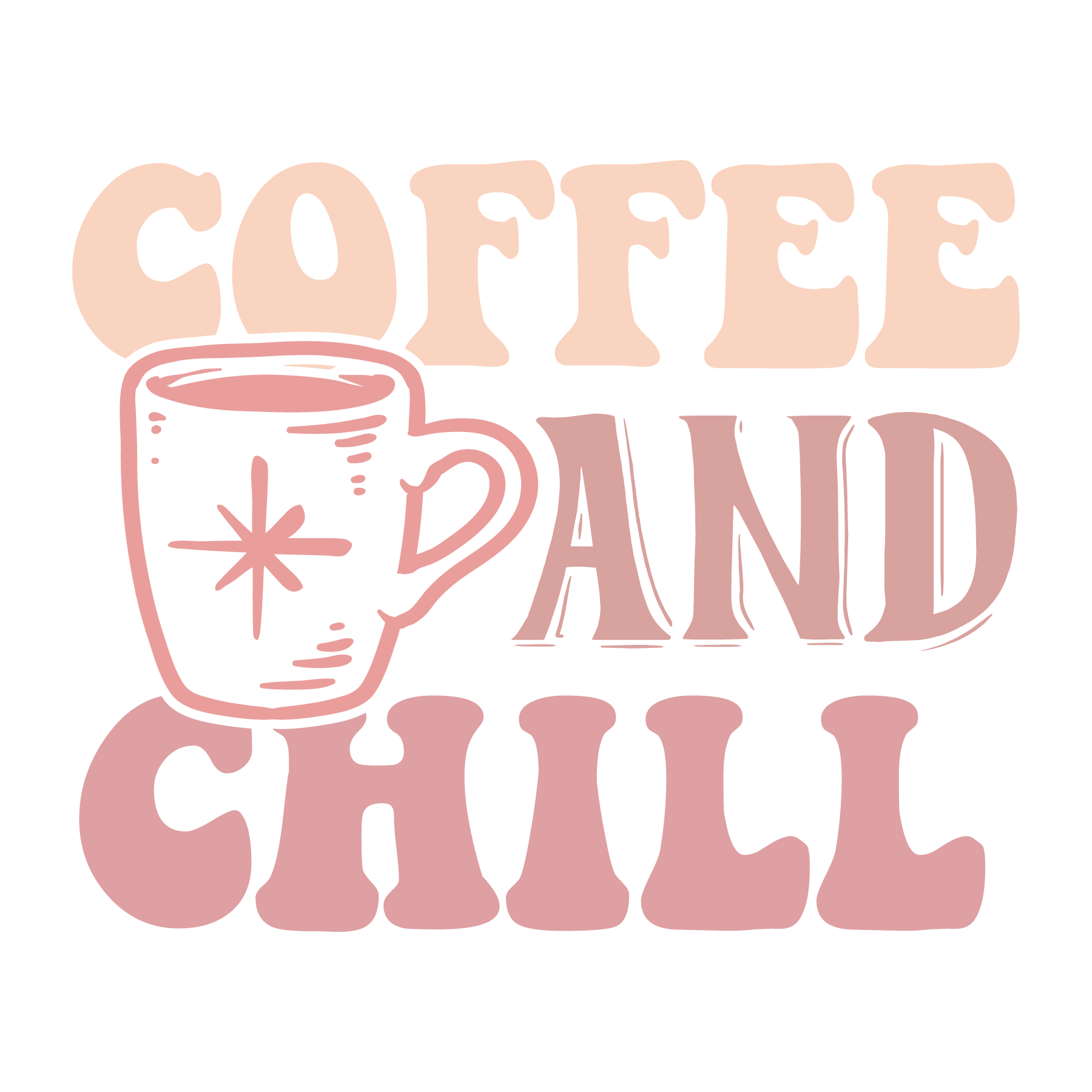 Retro Coffee And Chill 2 vector design, free SVG download
