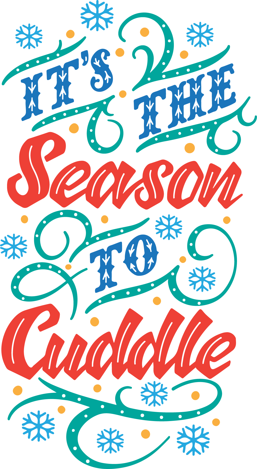 Season to Cuddle vector design, free SVG download