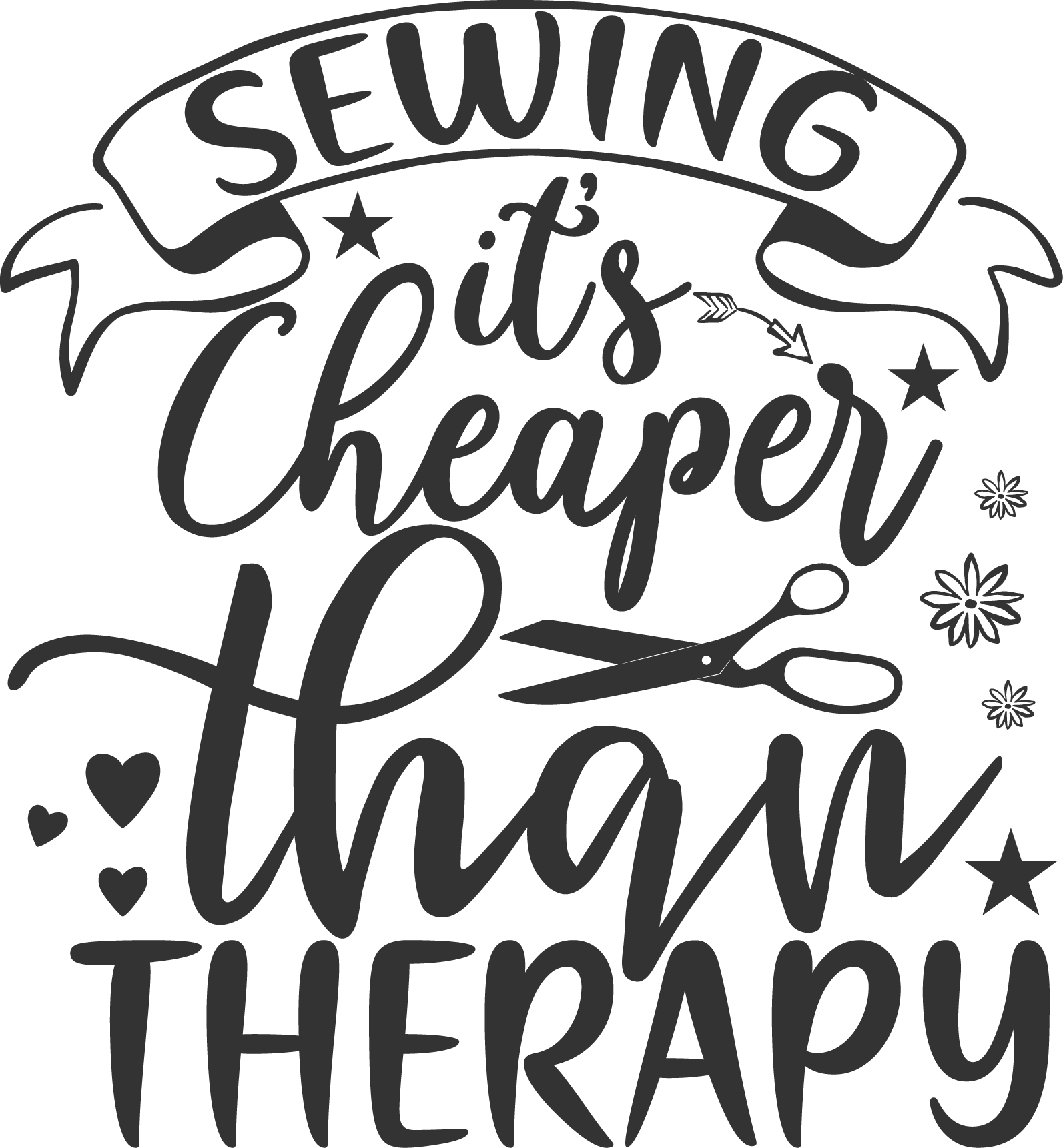 Sewing It's Cheaper Than Therapy SVG file for Cricut and Silhouette