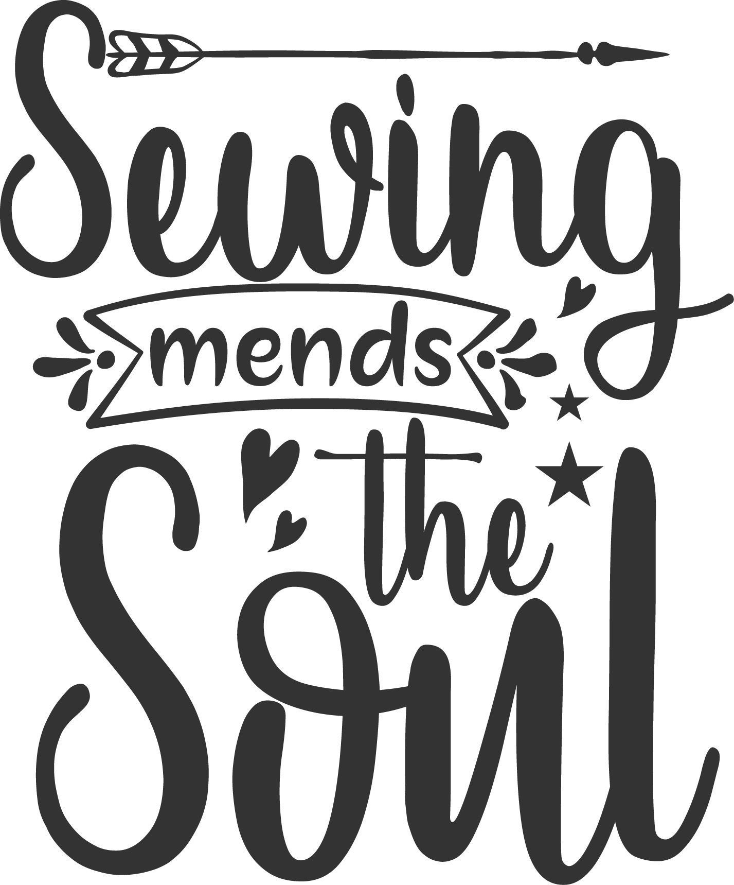 Sewing Mends the Soul SVG file for Cricut and Silhouette