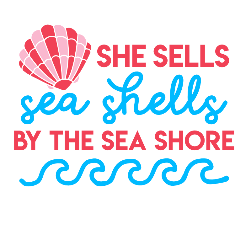 She Sells Sea Shells vector design, free SVG download