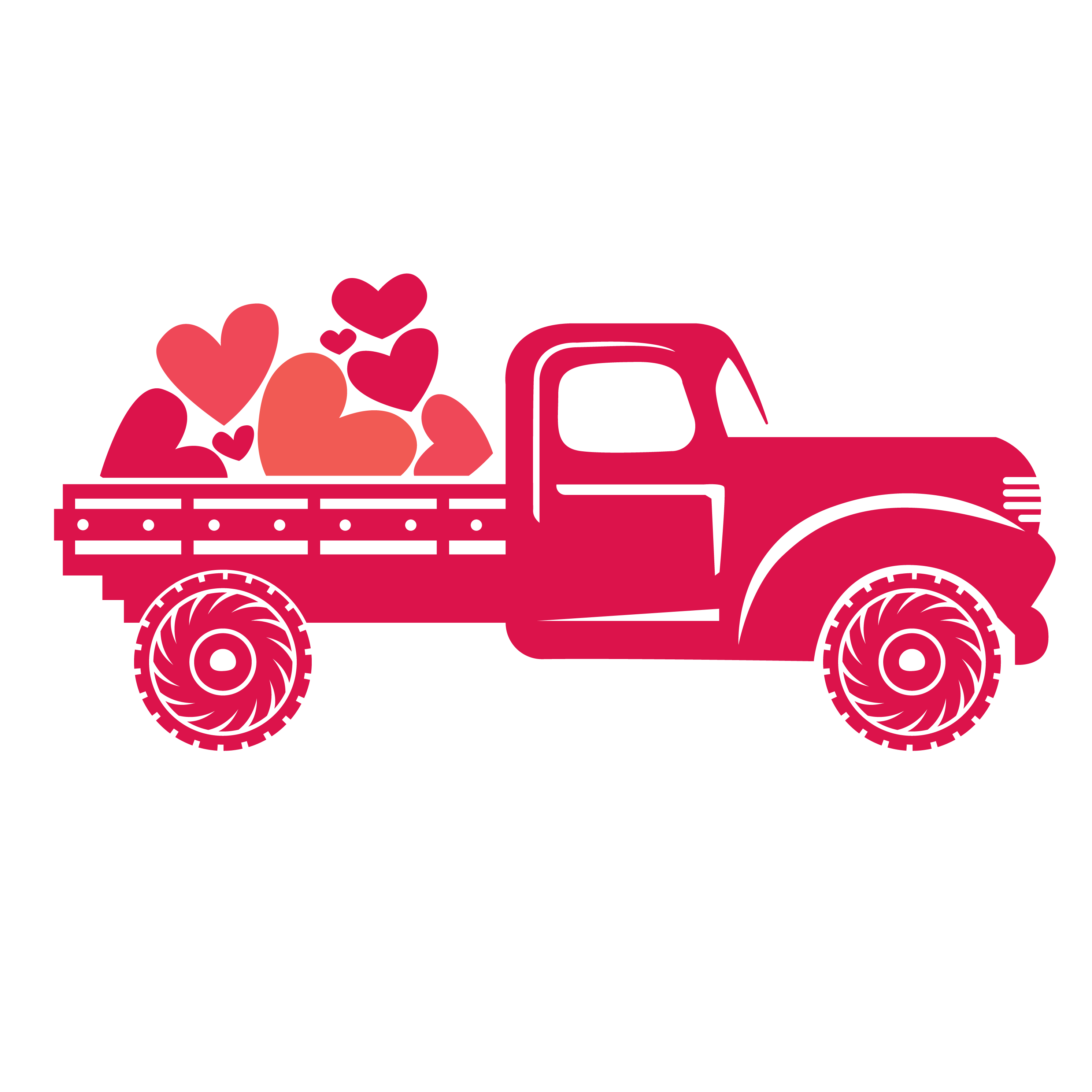 Free The Red Truck Valentines Edition SVG for Cricut