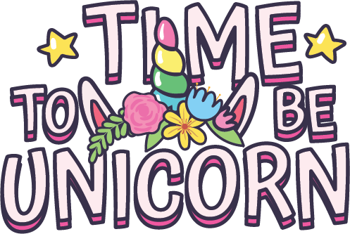 Time to Be a Unicorn vector design, free SVG download