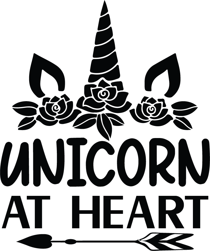 Unicorn at Heart vector design, free SVG download
