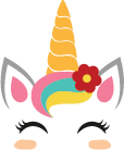 Unicorn Face SVG cut file preview