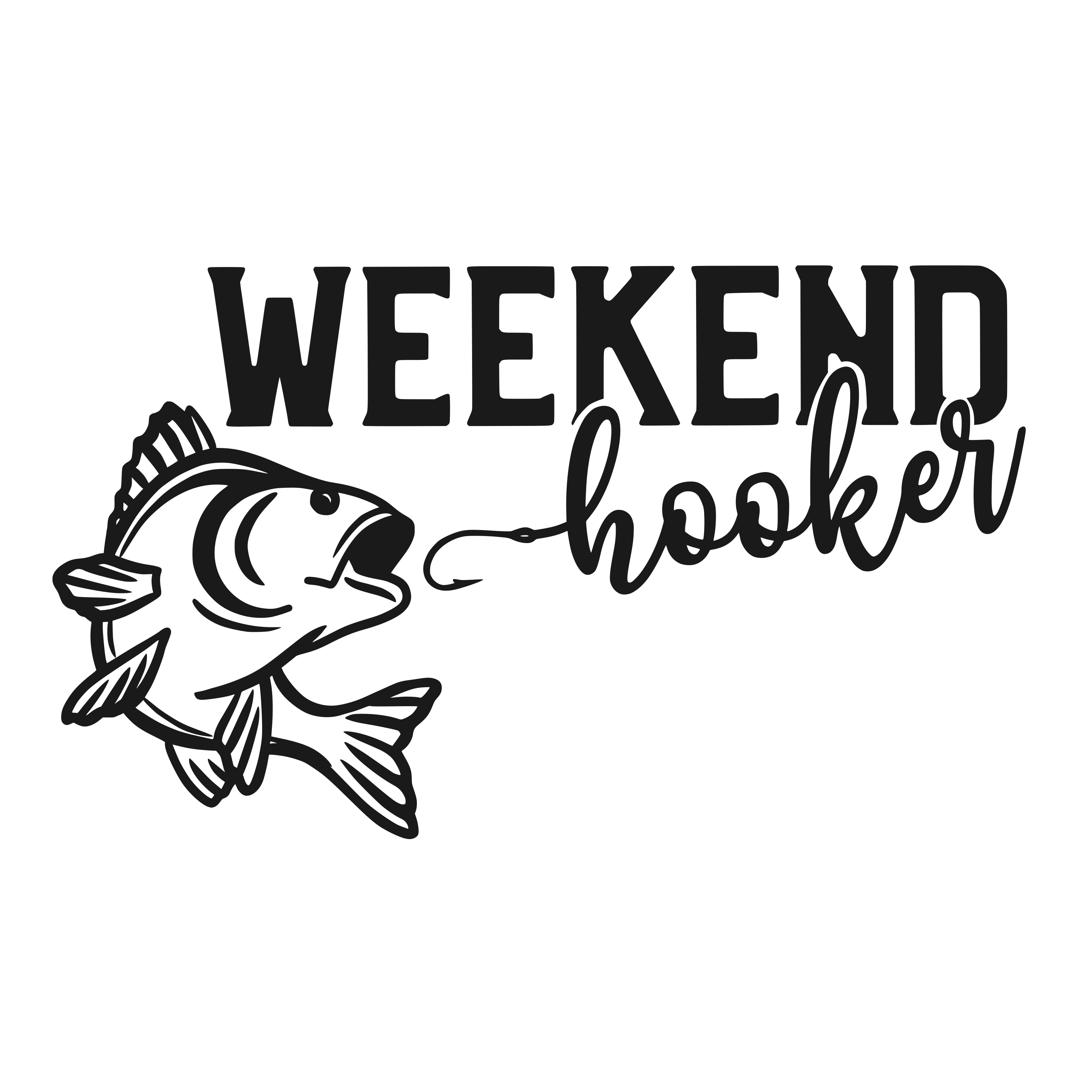 Weekend Hooker vector design, free SVG download