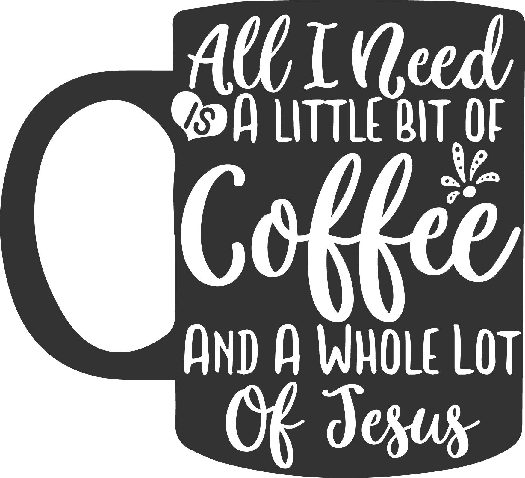 All I Need Is a Little Bit of Coffee And SVG cut file preview