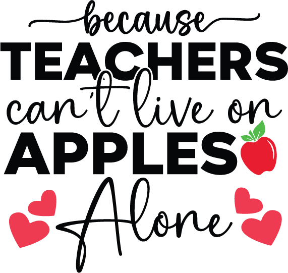 Because Teacher Live on Apple Alone SVG cut file preview
