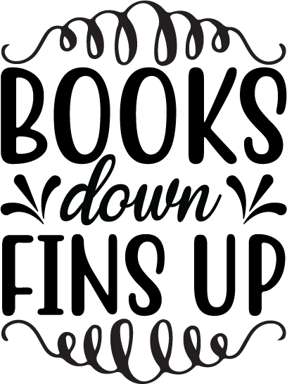 Books Down Fins Up SVG cut file preview