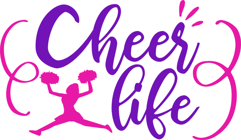 Cheer Life Pink Purple SVG cut file preview