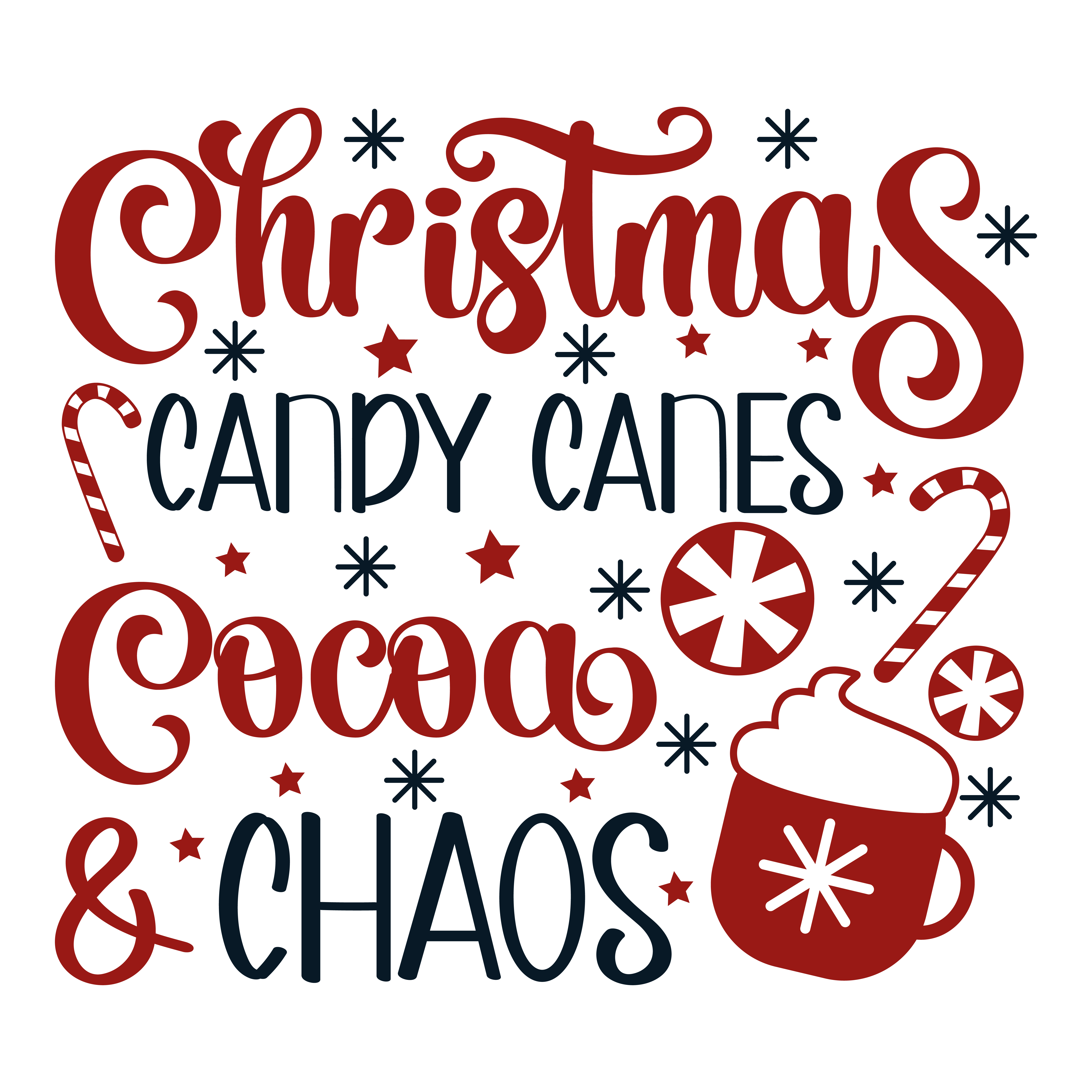 Christmas Candy Canes Cocoa SVG cut file preview