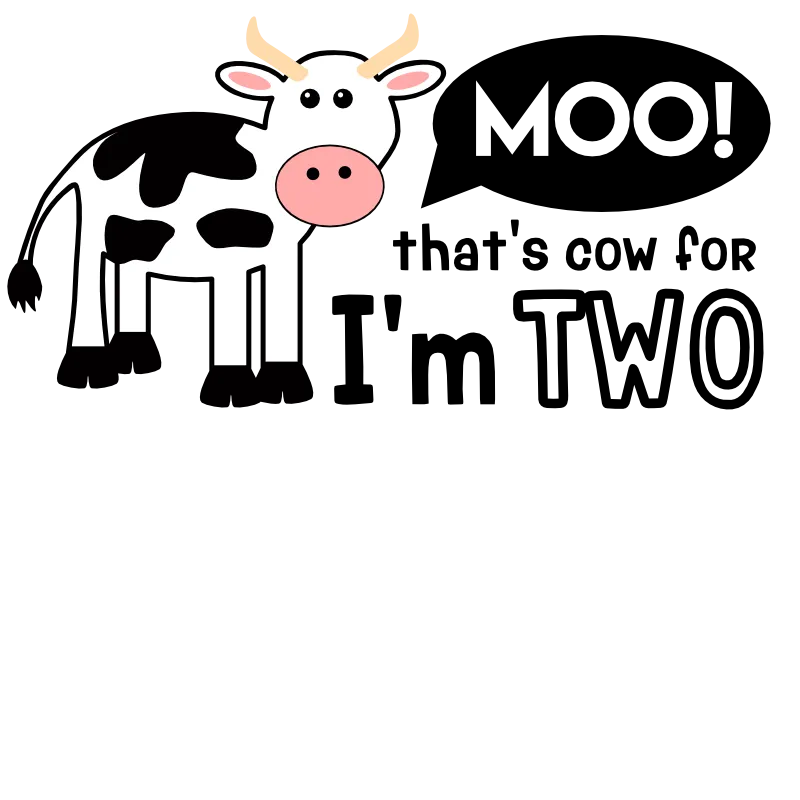 Cow Moo Two SVG cut file preview