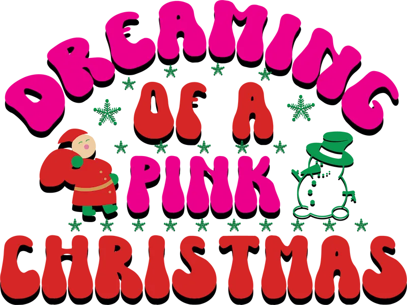 Dreaming of a Pink Christmas SVG cut file preview