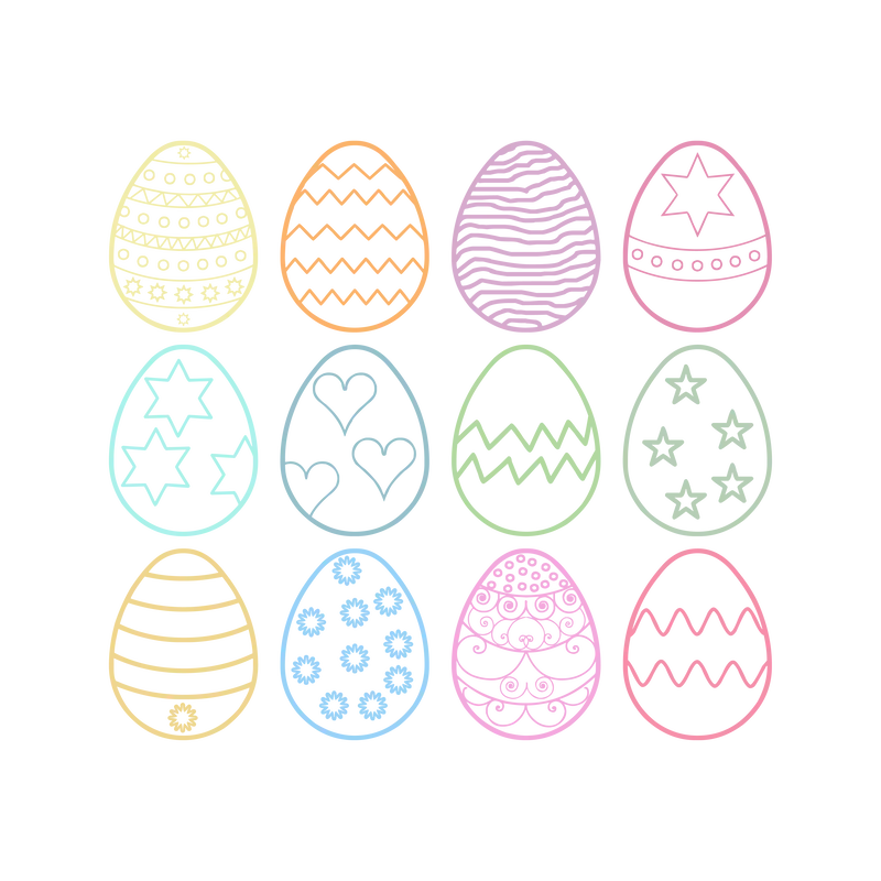 Easter Egg Set SVG cut file preview