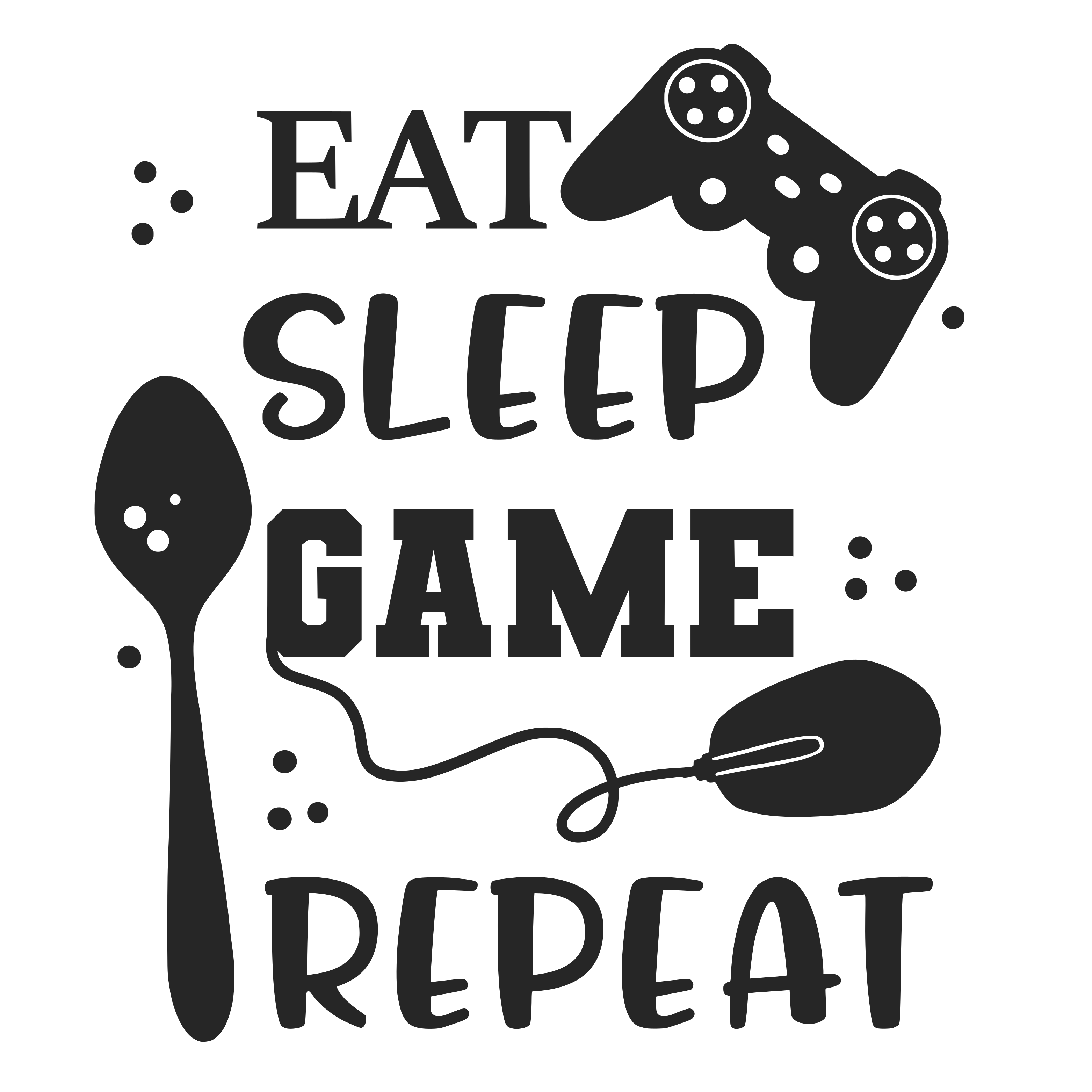 Eat Sleep Game Repeat SVG cut file preview