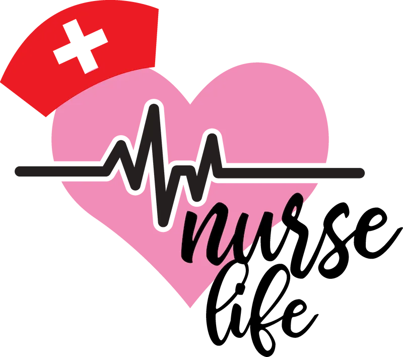 Nurse Life Heart with Hat SVG cut file preview