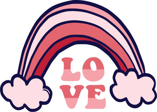 Rainbow Love SVG cut file preview