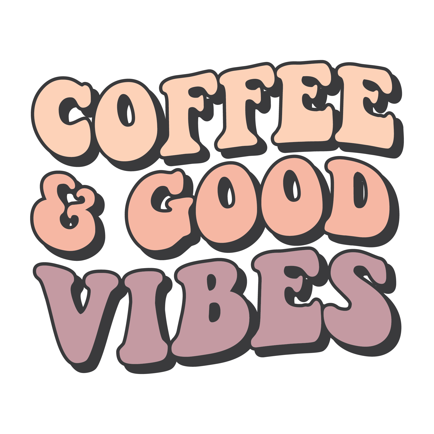 Retro Coffee & Good Vibes SVG cut file preview