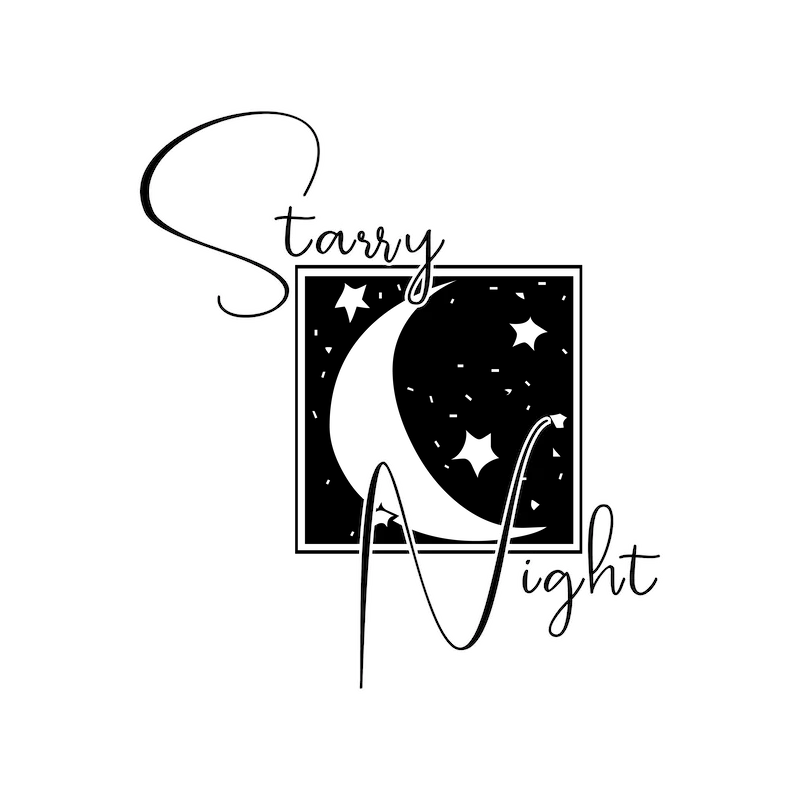 Starry Night SVG cut file preview