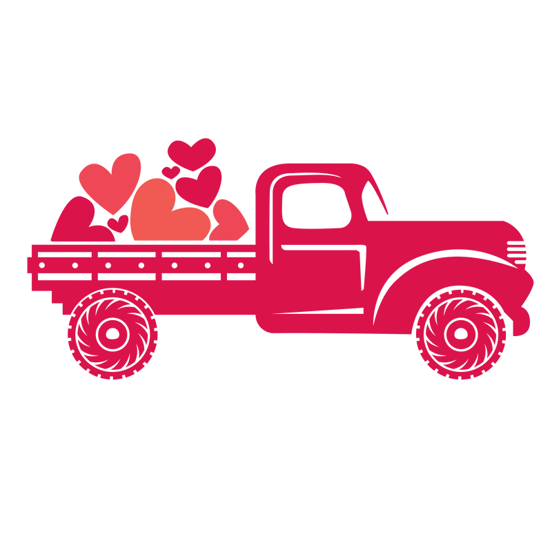 The Red Truck Valentines Edition SVG cut file preview