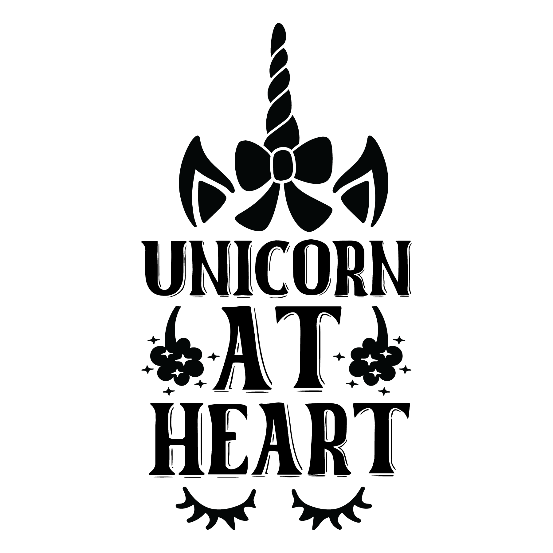 Unicorn at Heart SVG cut file preview
